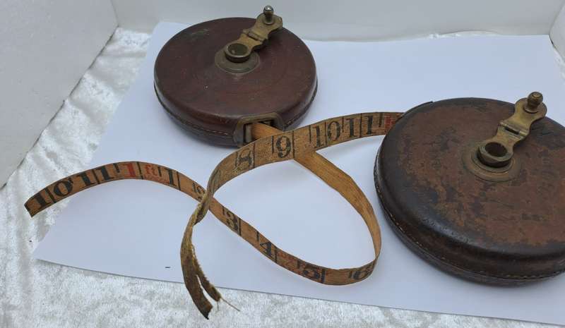 2 Vintage John Rabone & Sons Leather measuring Tapes Made in England (Broken)