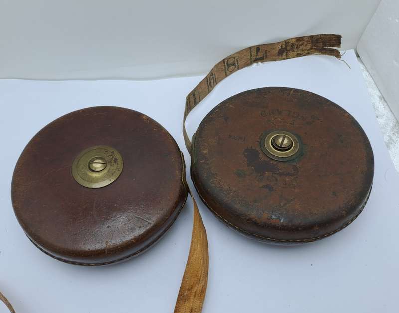 2 Vintage John Rabone & Sons Leather measuring Tapes Made in England (Broken)