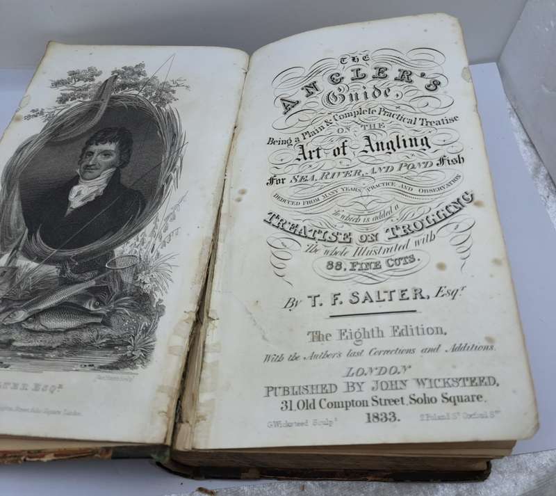 ANTIQUE BOOK 1833: The Angler`s Guide By T.F.Salter. Published By John Wicksteed. 1833