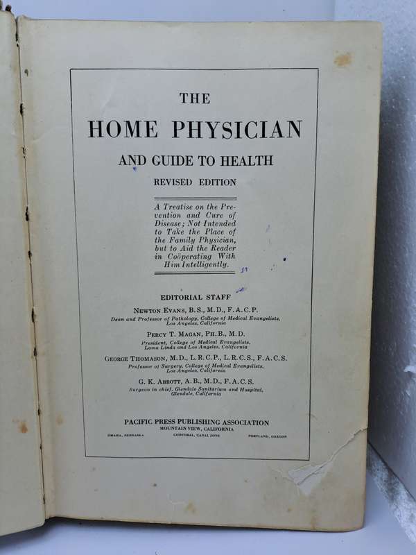 1931 - The Home Physician and Guide To Health-Revised Edition