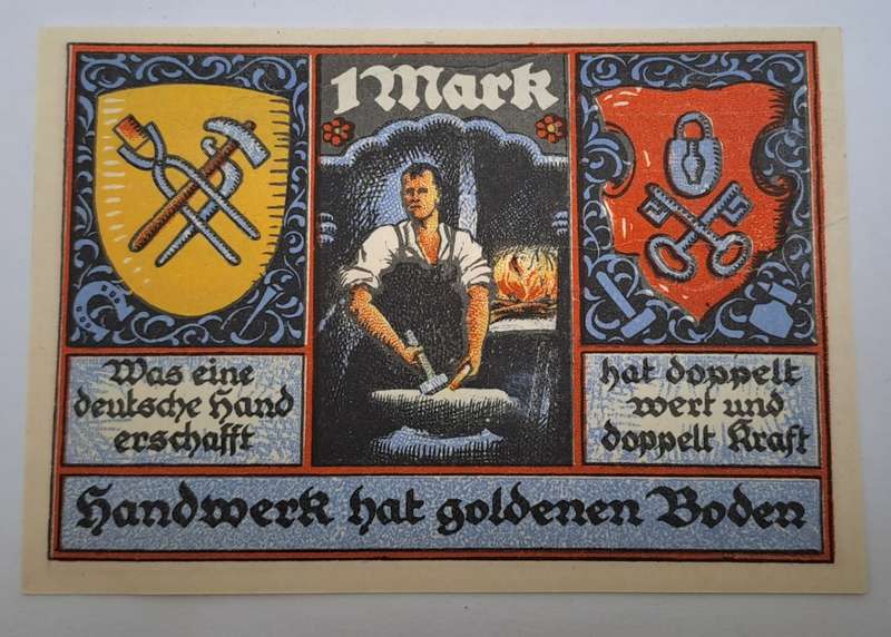Germany -1921 -1 Mark Kreis-Handwerkerbund District of Stolzenau -Prussian province of Hanover