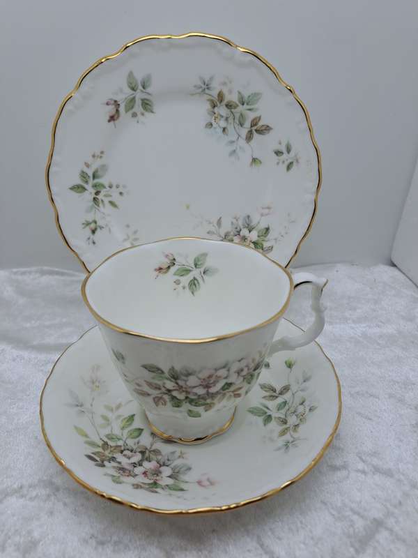 Vintage 1982 Royal Albert `Haworth` Bone China Tea Trio (6 Available)