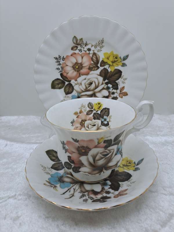 Vintage Royal Albert Autumn Inspired Bone China Tea Trio - 6 Available