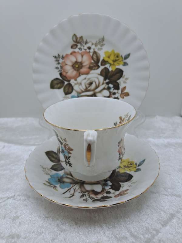 Vintage Royal Albert Autumn Inspired Bone China Tea Trio - 6 Available