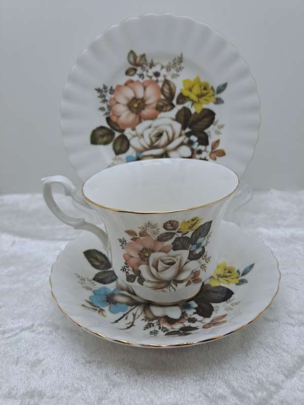 Vintage Royal Albert Autumn Inspired Bone China Tea Trio - 6 Available