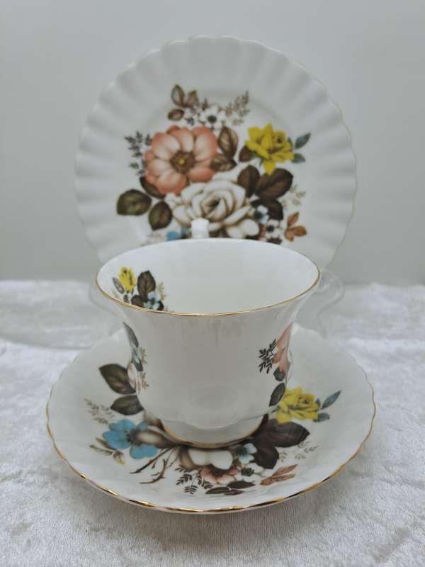 Vintage Royal Albert Autumn Inspired Bone China Tea Trio - 6 Available