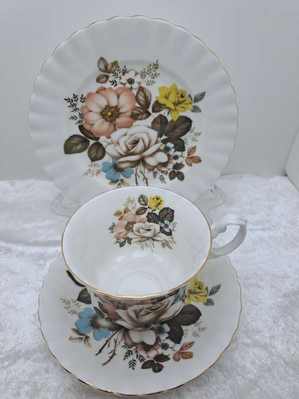 Vintage Royal Albert Autumn Inspired Bone China Tea Trio - 6 Available
