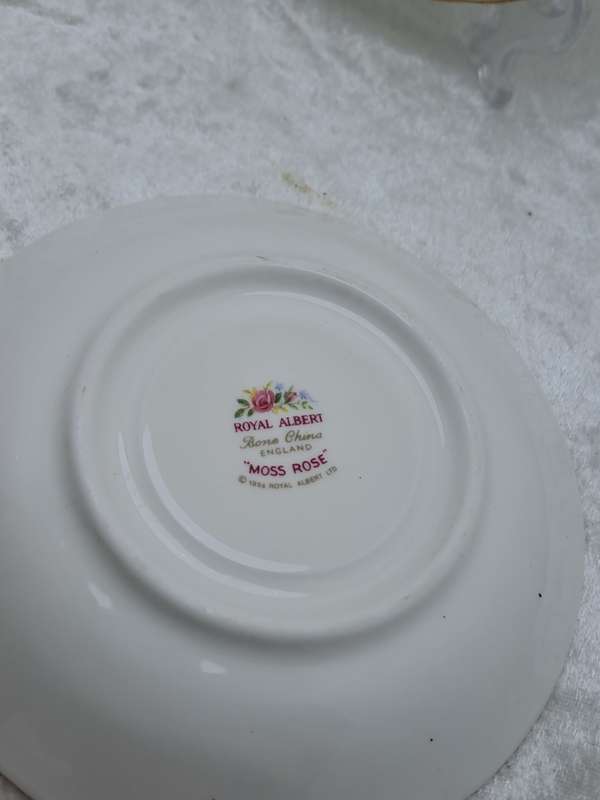 Vintage Royal Albert `Moss Rose` Bone China Tea Trio