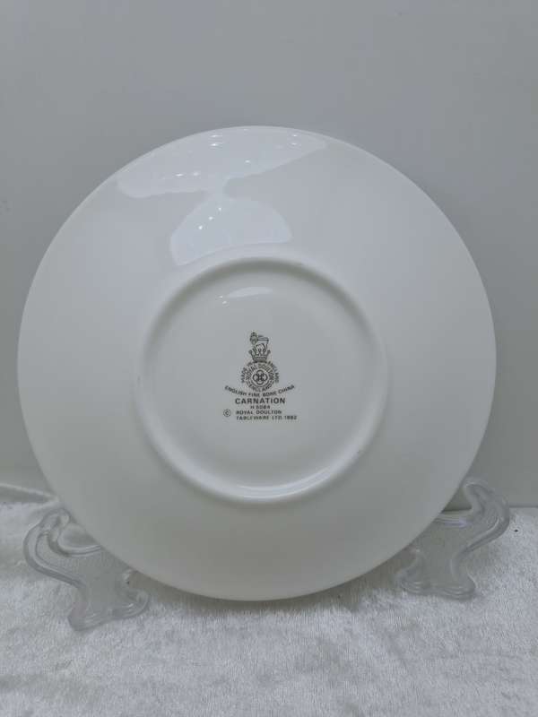 Vintage 1982 Royal Doulton `CARNATION` H5084 Fine Bone China Tea Duo - (10 Available) -England