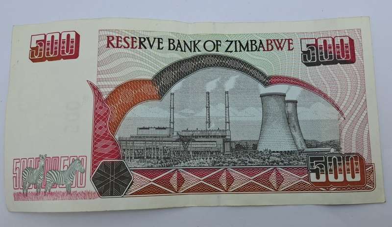 2001 Zimbabwe 500 Dollars Bank note UNC
