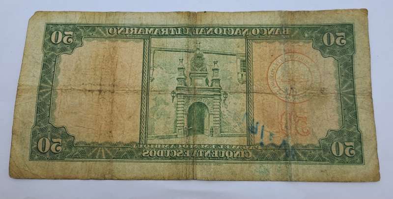 1958 Mozambique 50 Escudos Bank Note