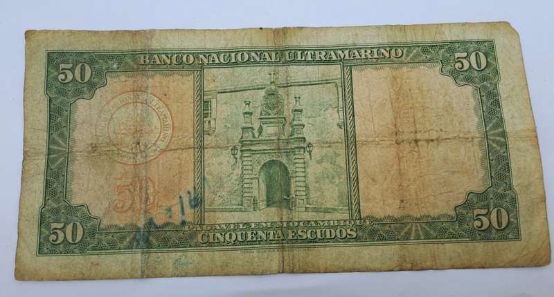 1958 Mozambique 50 Escudos Bank Note