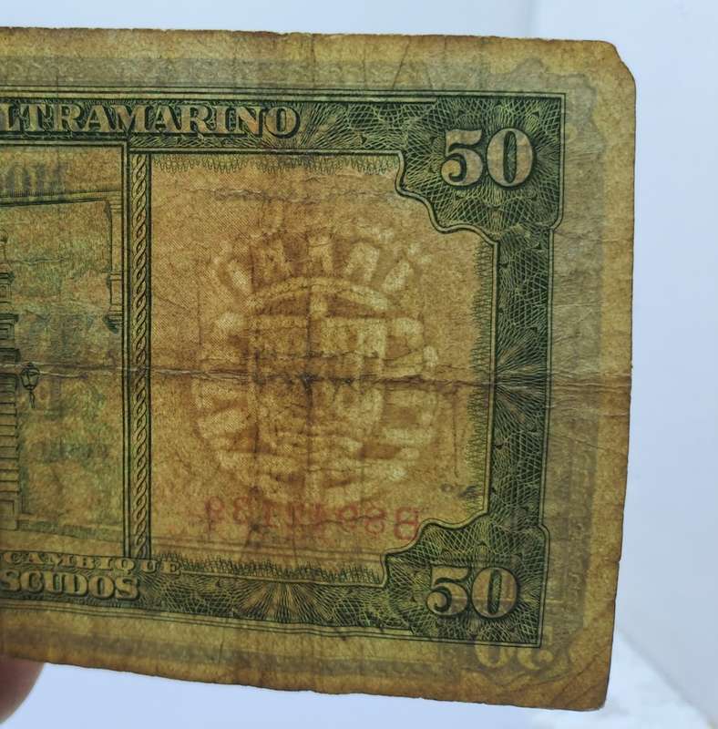 1958 Mozambique 50 Escudos Bank Note