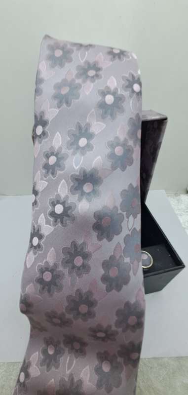 Unused - LANCETTI Italian Designer Tie, Design Hanky & Cufflinks Gift Set -Boxed