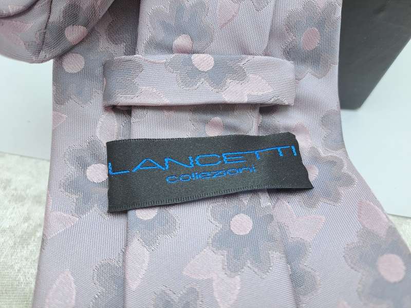 Unused - LANCETTI Italian Designer Tie, Design Hanky & Cufflinks Gift Set -Boxed