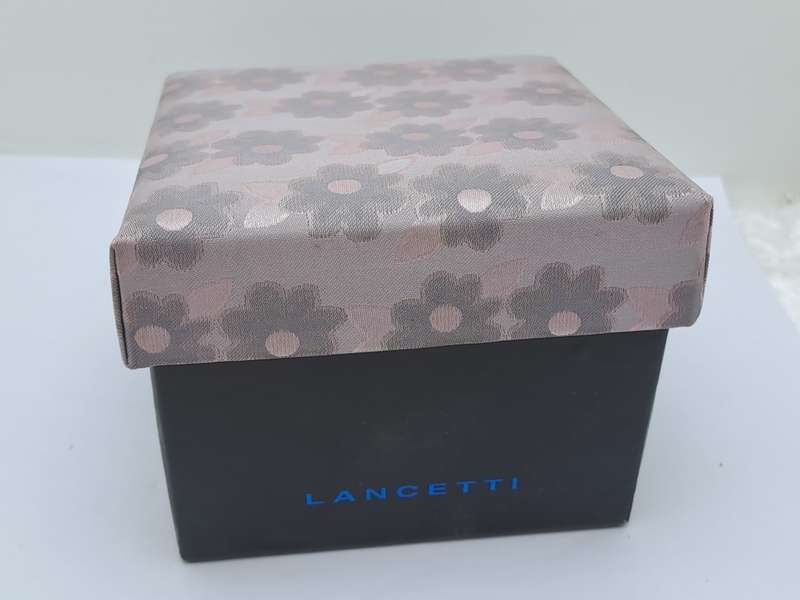Unused - LANCETTI Italian Designer Tie, Design Hanky & Cufflinks Gift Set -Boxed