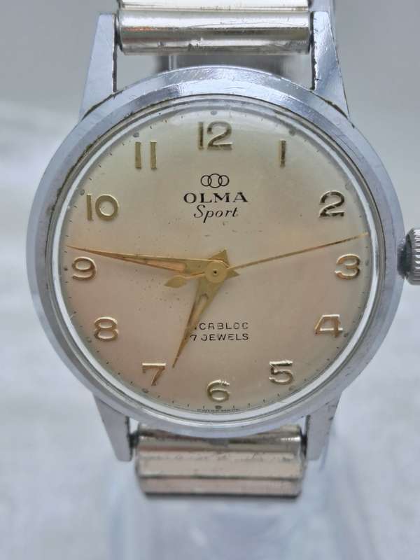 Vintage Mens OLMA Sport Incabloc Mechanical Watch - Working -