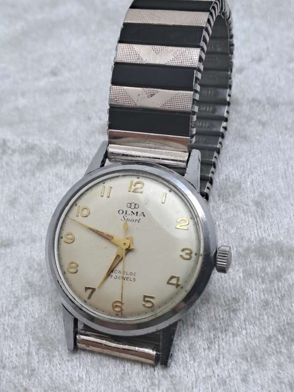 Vintage Mens OLMA Sport Incabloc Mechanical Watch Working bobshop .za