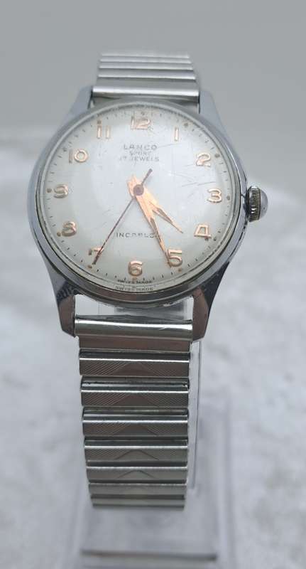 Vintage Mens Lanco Sport Incabloc Mechanical Watch-17 Jewels - Working -Swiss Made
