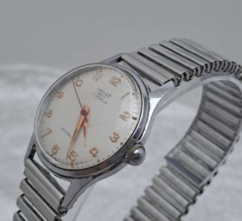 Vintage Mens Lanco Sport Incabloc Mechanical Watch-17 Jewels - Working -Swiss Made