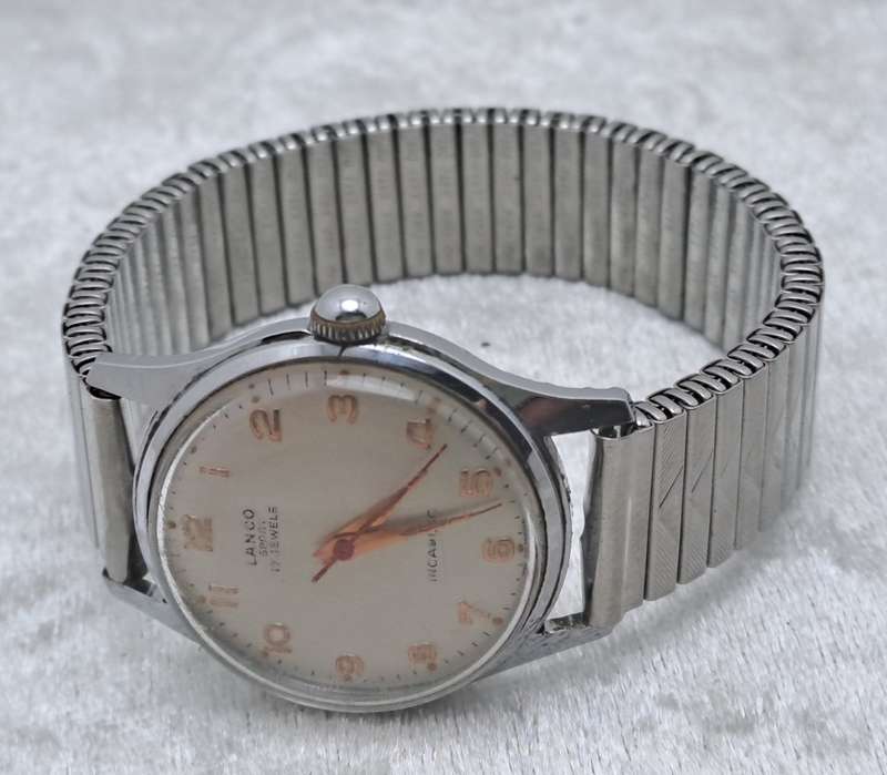 Vintage Mens Lanco Sport Incabloc Mechanical Watch-17 Jewels - Working -Swiss Made