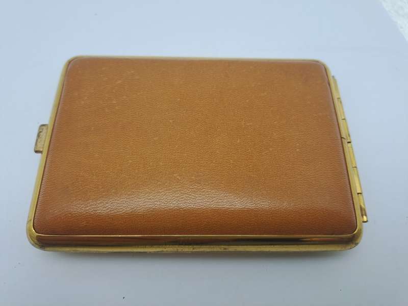 Vintage Leather covered Cigarette Case-Heidelberg Germany