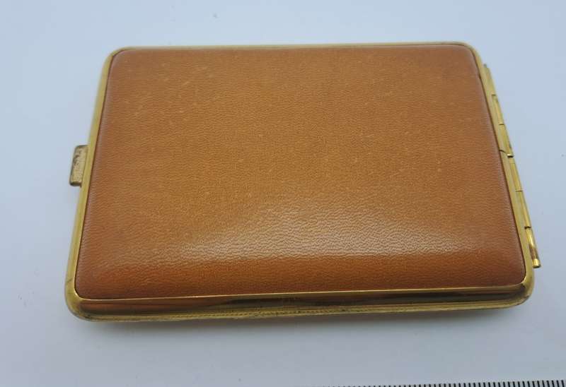 Vintage Leather covered Cigarette Case-Heidelberg Germany