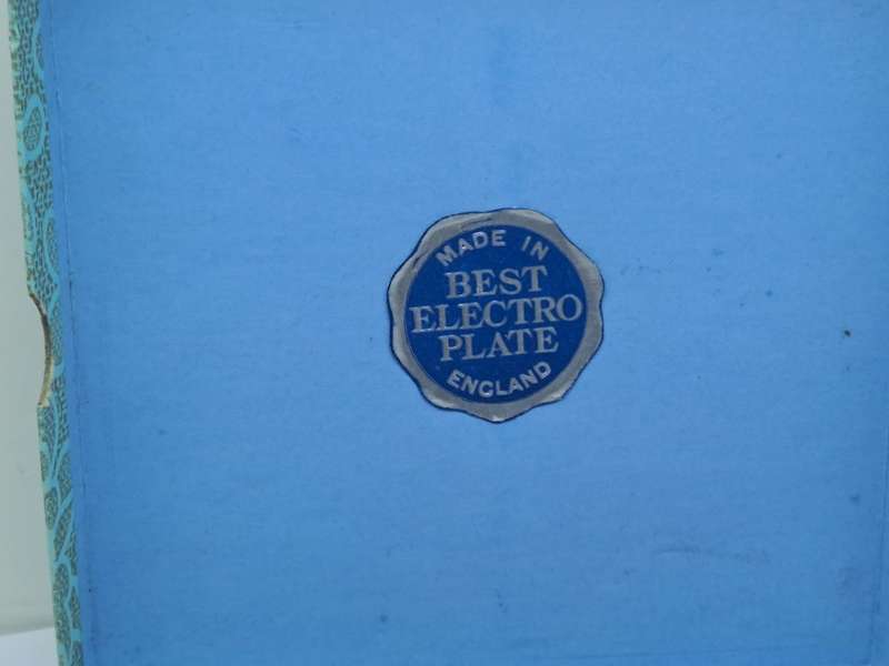 6pc Vintage Angora Best Electro Silver Plate E.P.N.S Cake Fork Set -Boxed