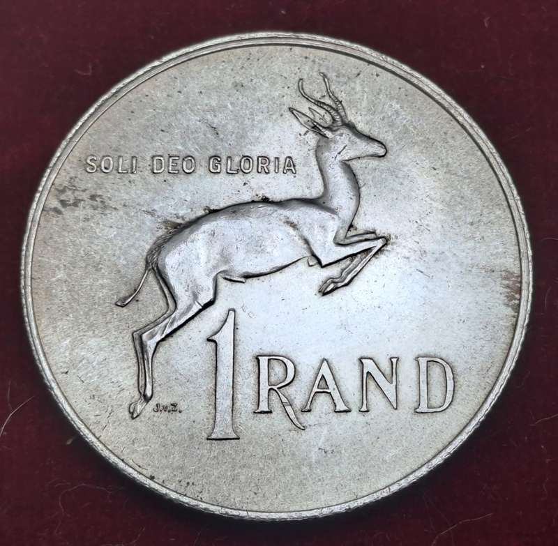 1967 South Africa Silver  1 Rand English legend - SOUTH AFRICA