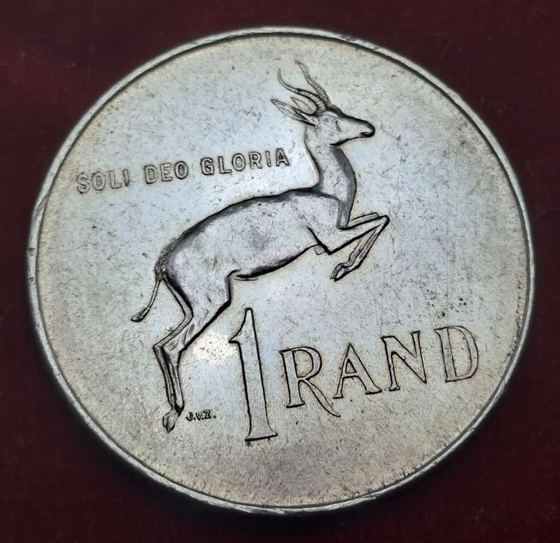 1966 South Africa Silver  1 Rand English legend - SOUTH AFRICA