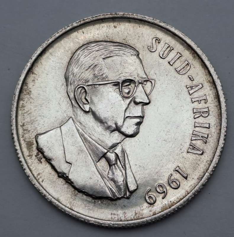 1969 South Africa SILVER 1 Rand Dr. T.E. Dönges, Afrikaans Legend - SUID AFRIKA