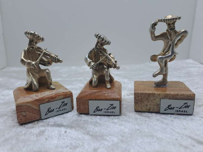 3 Ben-Zion Sterling Silver .925 Figurines -Isreal (2 was repaired)