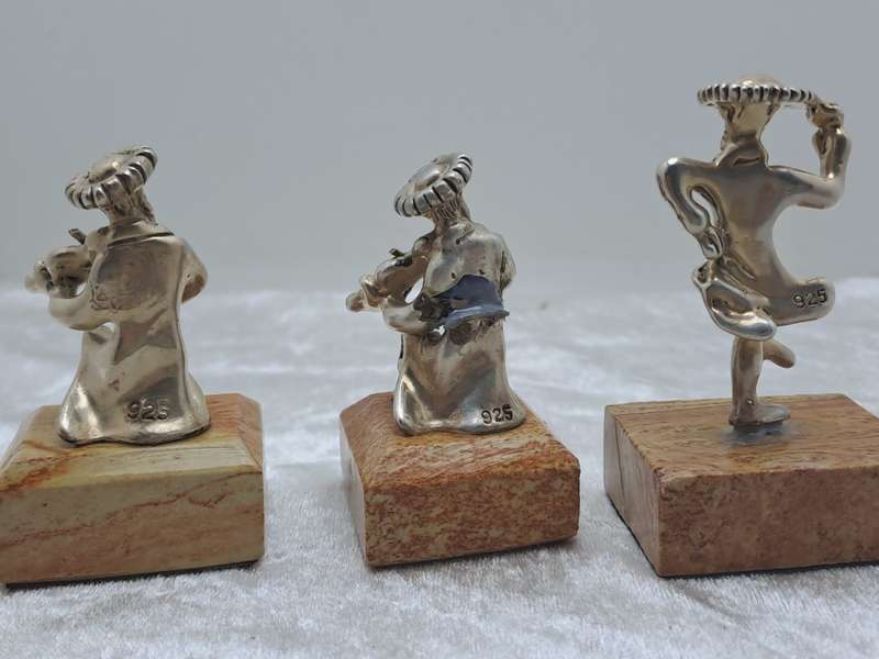 3 Ben-Zion Sterling Silver .925 Figurines -Isreal (2 was repaired)