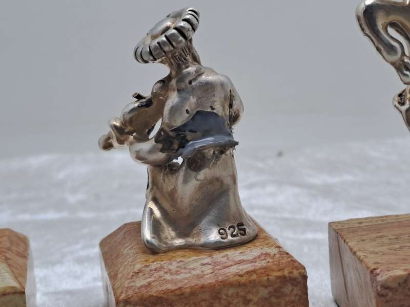 3 Ben-Zion Sterling Silver .925 Figurines -Isreal (2 was repaired)