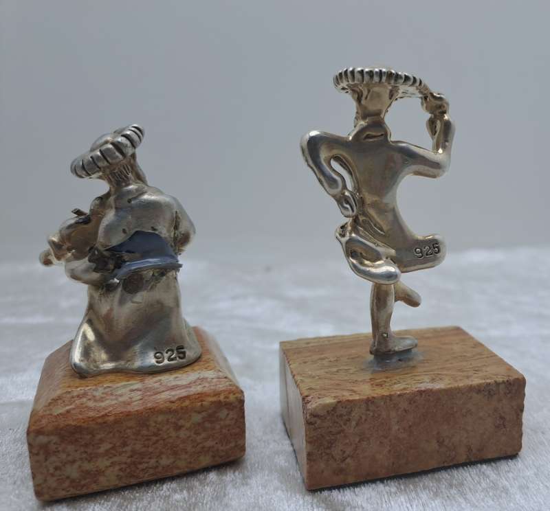3 Ben-Zion Sterling Silver .925 Figurines -Isreal (2 was repaired)