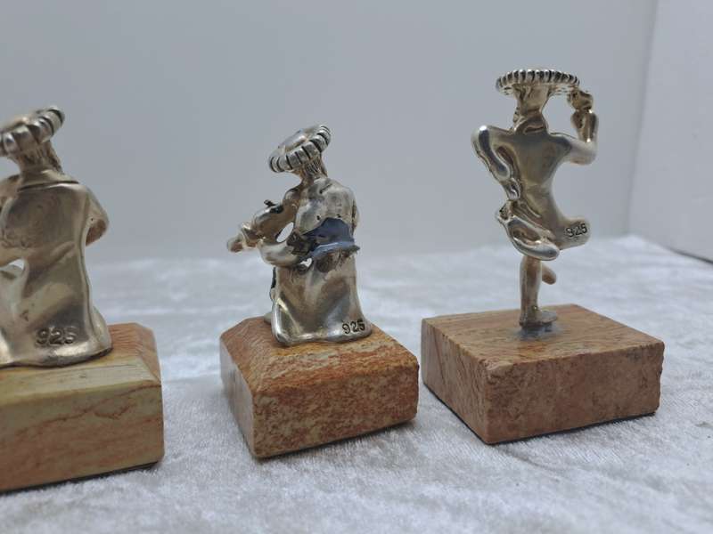 3 Ben-Zion Sterling Silver .925 Figurines -Isreal (2 was repaired)