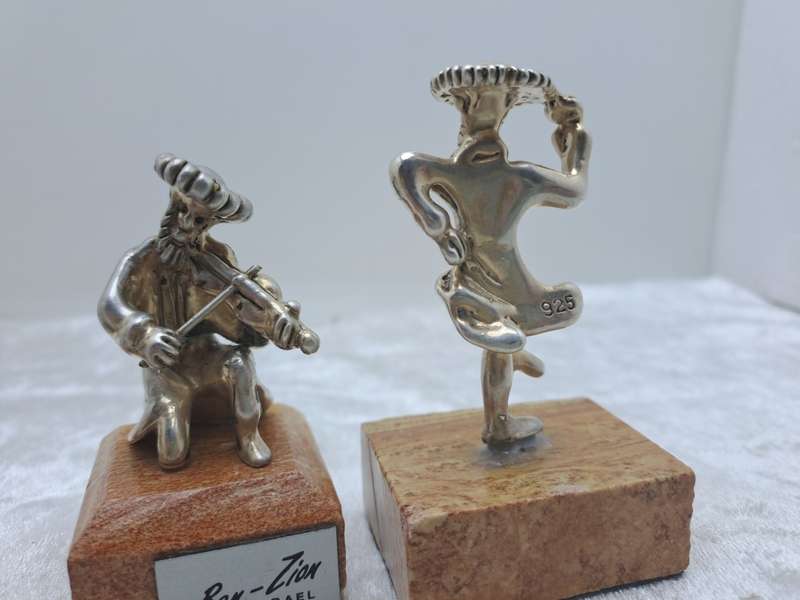 3 Ben-Zion Sterling Silver .925 Figurines -Isreal (2 was repaired)