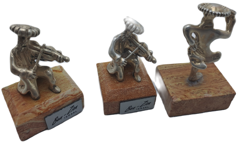 3 Ben-Zion Sterling Silver .925 Figurines -Isreal (2 was repaired)