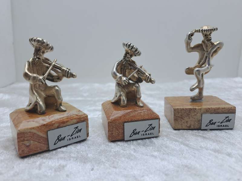 3 Ben-Zion Sterling Silver .925 Figurines -Isreal (2 was repaired)