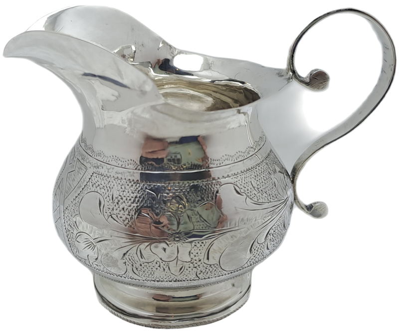 Hallmarked Antique 1885 Kiev Imperial 84 Russian SILVER Jug - slightly bended by the spout