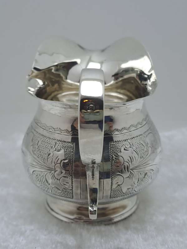 Hallmarked Antique 1885 Kiev Imperial 84 Russian SILVER Jug - slightly bended by the spout