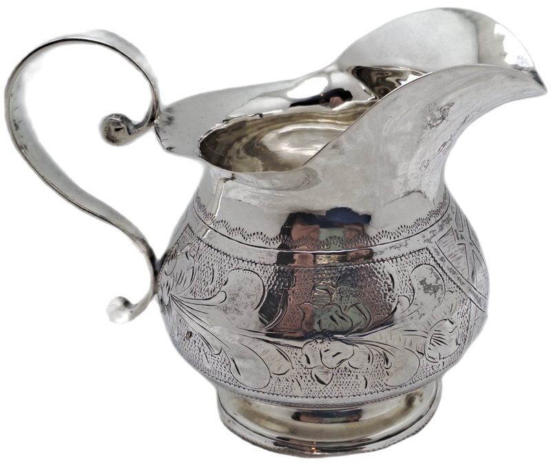 Hallmarked Antique 1885 Kiev Imperial 84 Russian SILVER Jug - slightly bended by the spout
