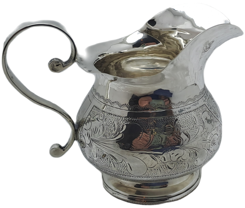 Hallmarked Antique 1885 Kiev Imperial 84 Russian SILVER Jug - slightly bended by the spout