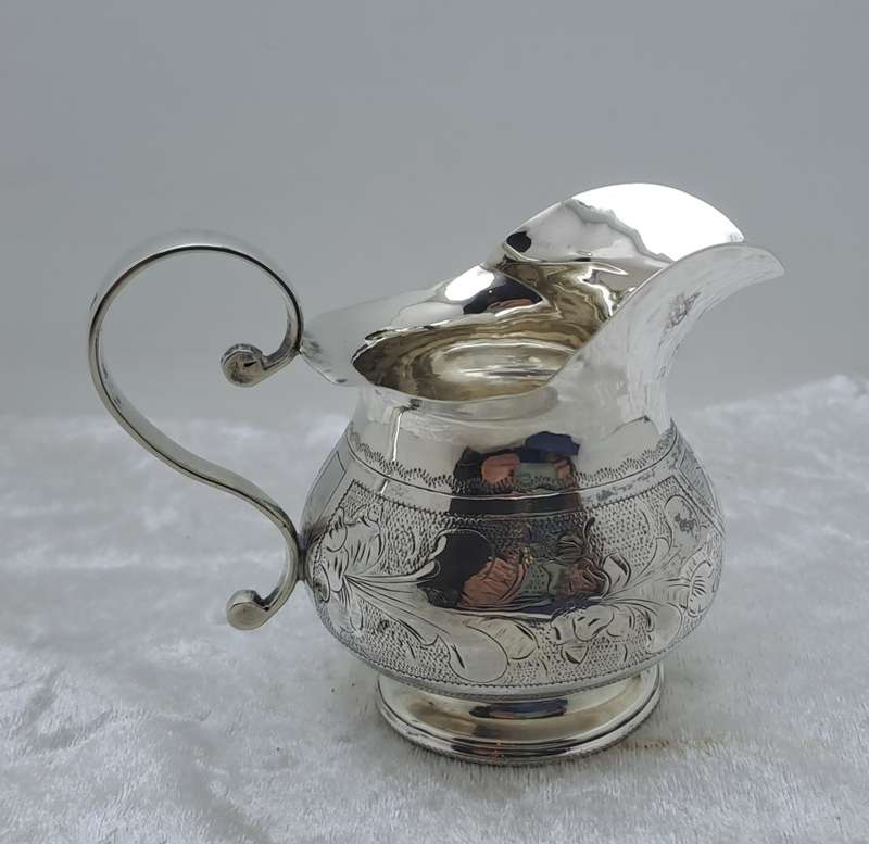 Hallmarked Antique 1885 Kiev Imperial 84 Russian SILVER Jug - slightly bended by the spout