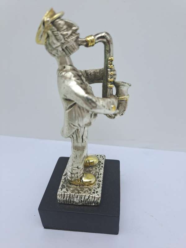Collectable 925 sterling Silver Saxophone Player Figurine-Jerusalem- by H.Karshi