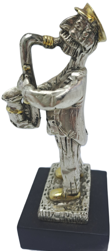 Collectable 925 sterling Silver Saxophone Player Figurine-Jerusalem- by H.Karshi