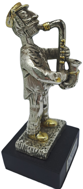 Collectable 925 sterling Silver Saxophone Player Figurine-Jerusalem- by H.Karshi