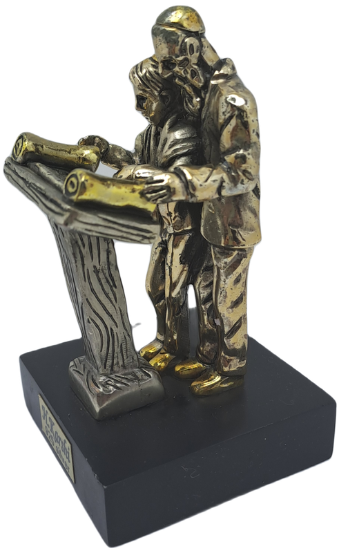 Collectable 925 sterling Silver Figurine of Rabbi and Boy Reading Torah- by H.Karshi