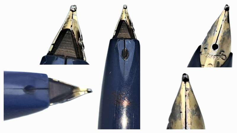 Vintage Blue Sheaffer Fountain Pen with Piston filling system in Sheaffer Case(see condition)