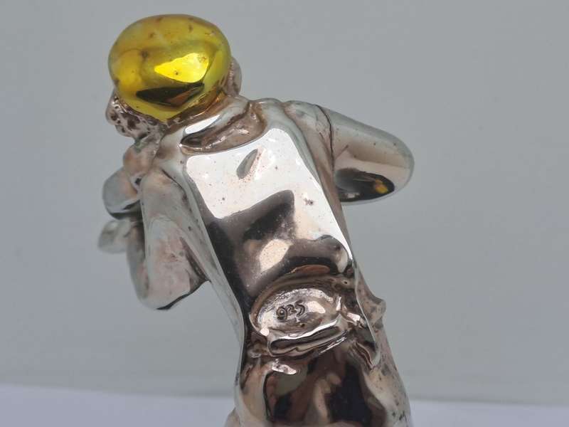 Collectable 925 sterling Silver Figurine of Fiddler/ Violinist- by H.Karshi